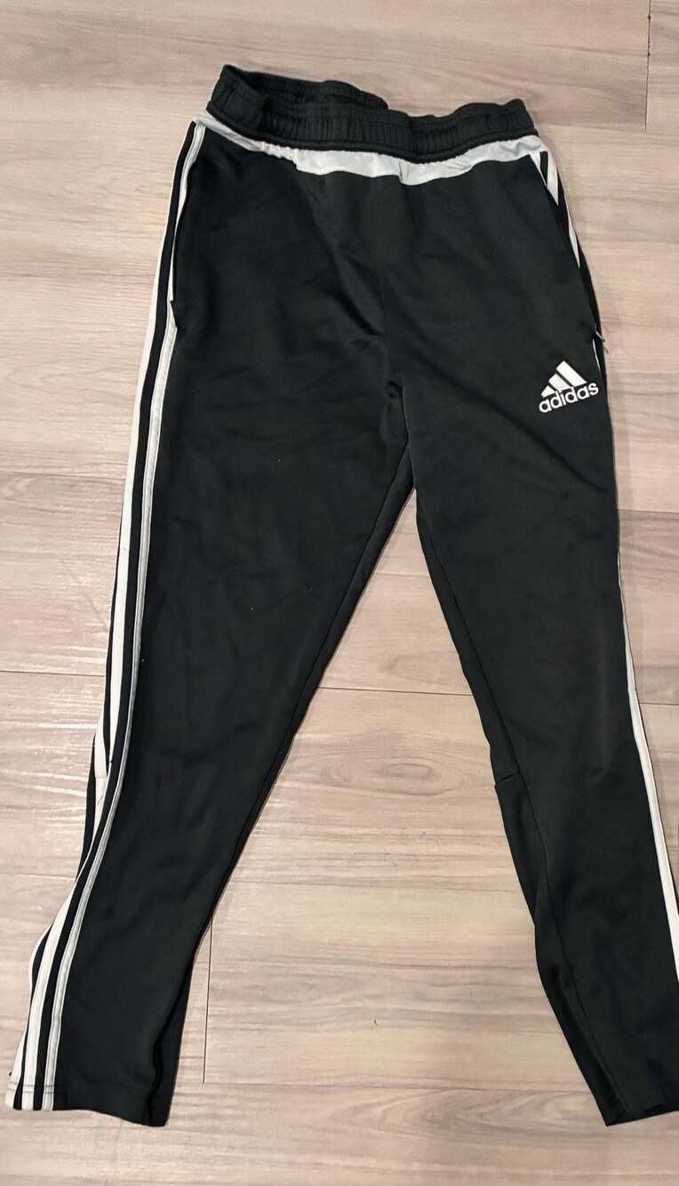 Dark Gray Adidas Athletic Pants Size L Training Track Pants Uk 13-14Y